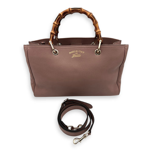 Gucci Bamboo Top Handle Bag Beige in Calfskin, Light Gold hardware_6