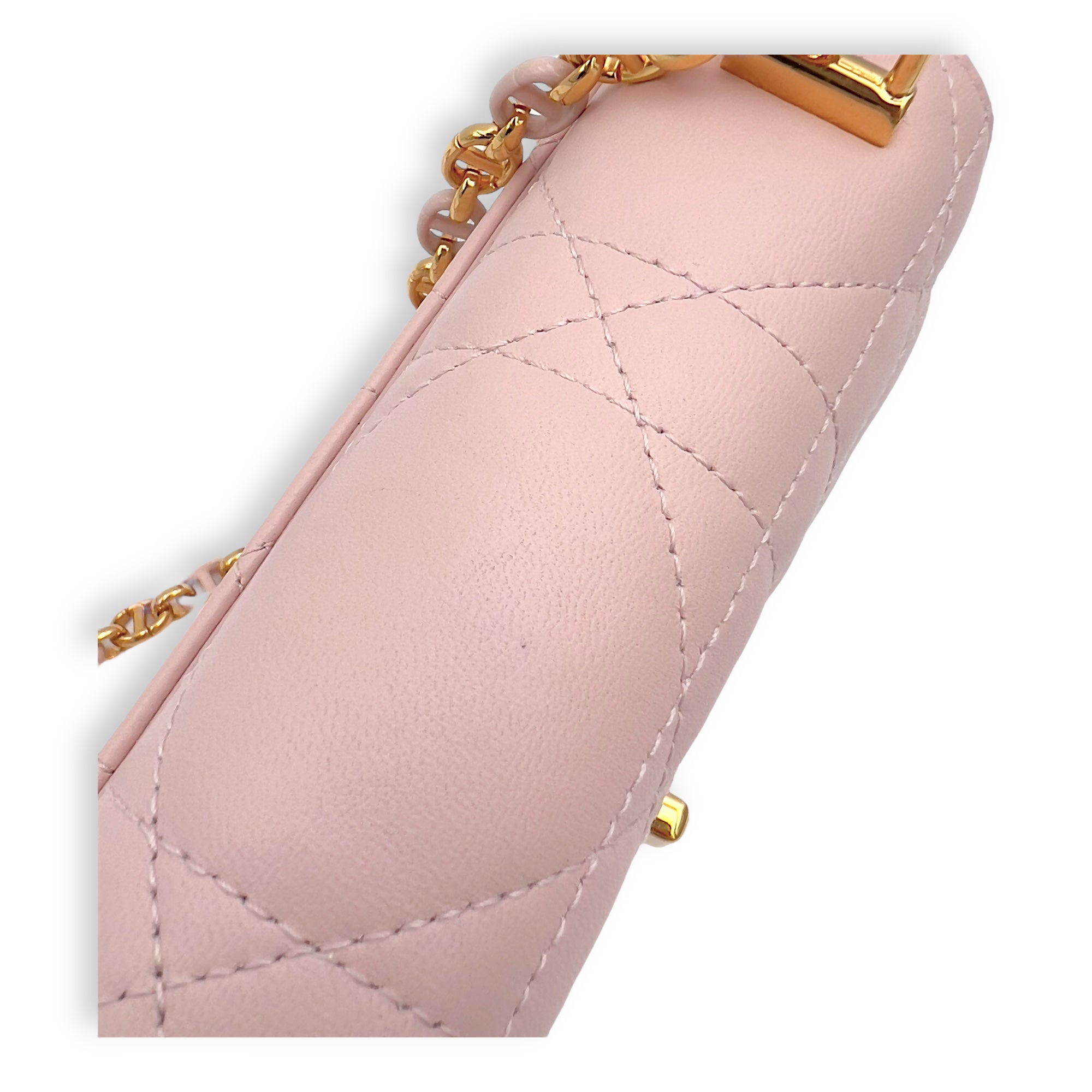 Dior Miss Caro Shoulder Bag Pink in Lambskin, Gold hardware_11