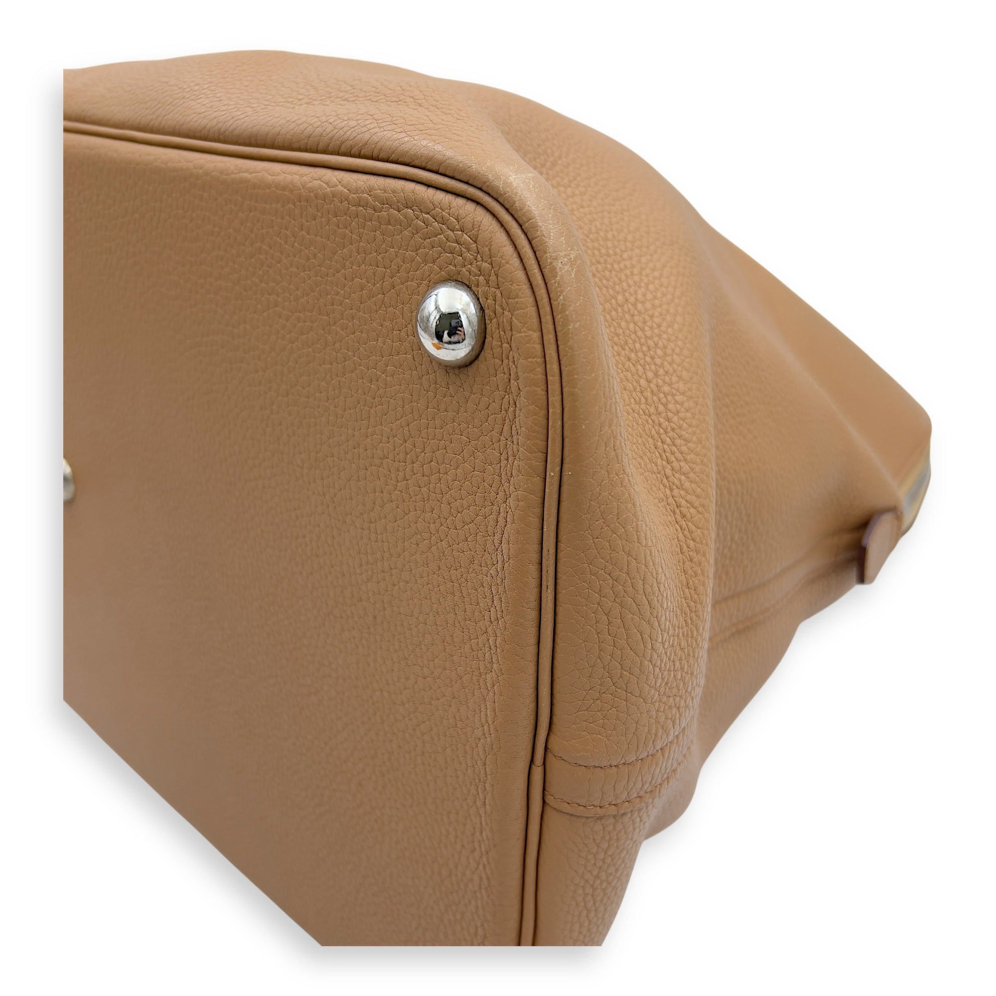 Hermès Bolide Beige in Clemence, Palladium hardware_11