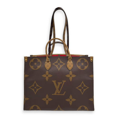 Louis Vuitton OnTheGo GM Brown Top Handle Bag in Coated Canvas, Gold hardware_7