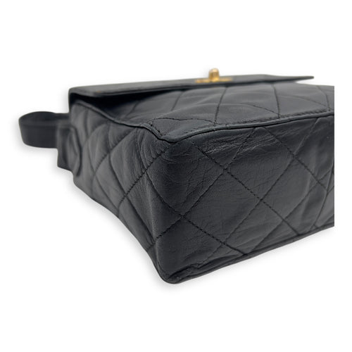 Chanel Vintage CC Shoulder Bag Black in Lambskin, Gold hardware_7