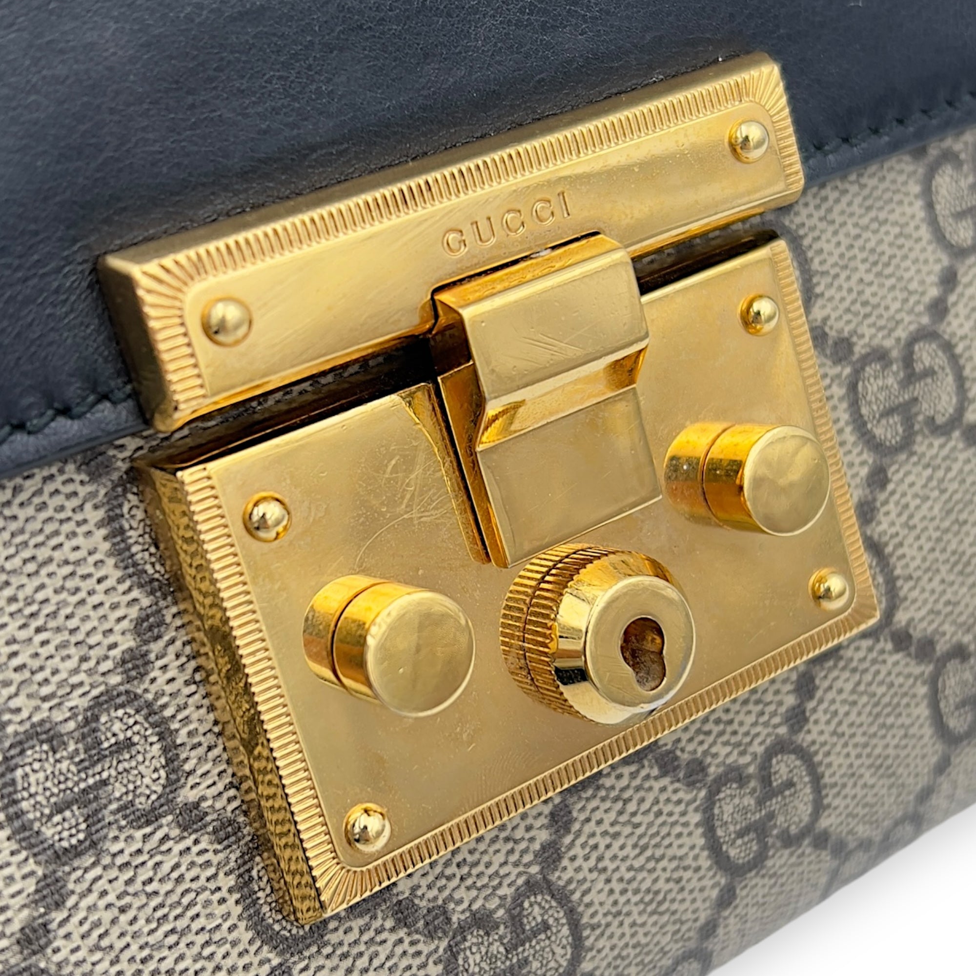 Gucci Padlock Shoulder Bag Brown in Coated Canvas, Gold hardware_7