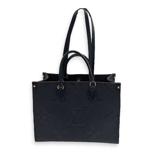 Louis Vuitton OnTheGo MM Black Top Handle Bag in Empreinte Leather, Gold hardware_7