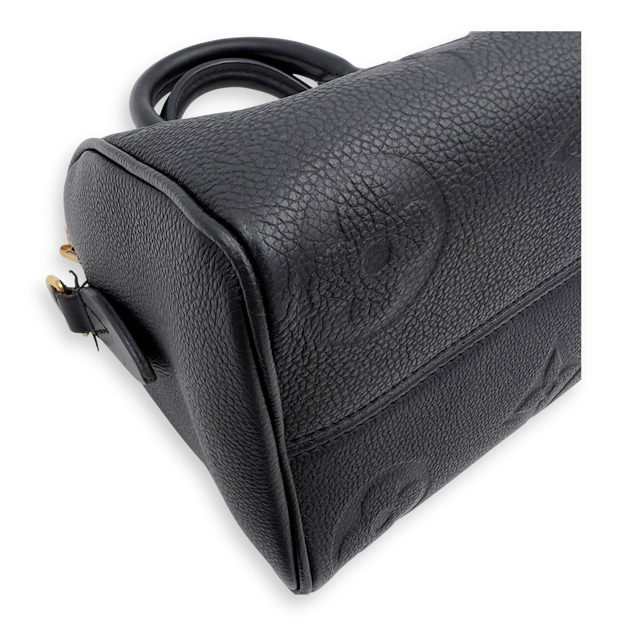 Louis Vuitton Speedy Bandouliere Top Handle Bag 20 Black in Empreinte Leather, Gold hardware_11