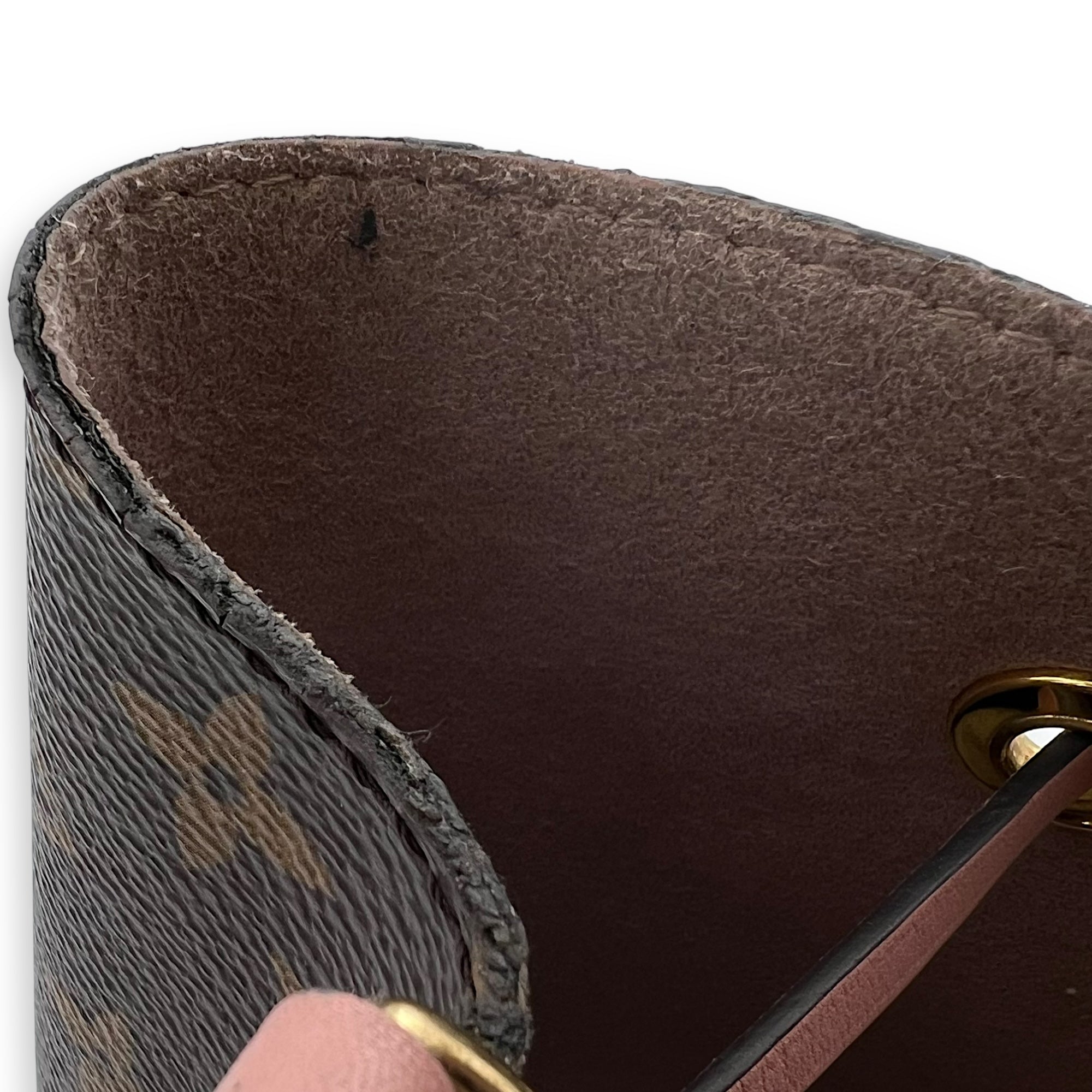 Louis Vuitton NeoNoe MM Brown Bucket Bag in Monogram Coated Canvas, Gold hardware_9