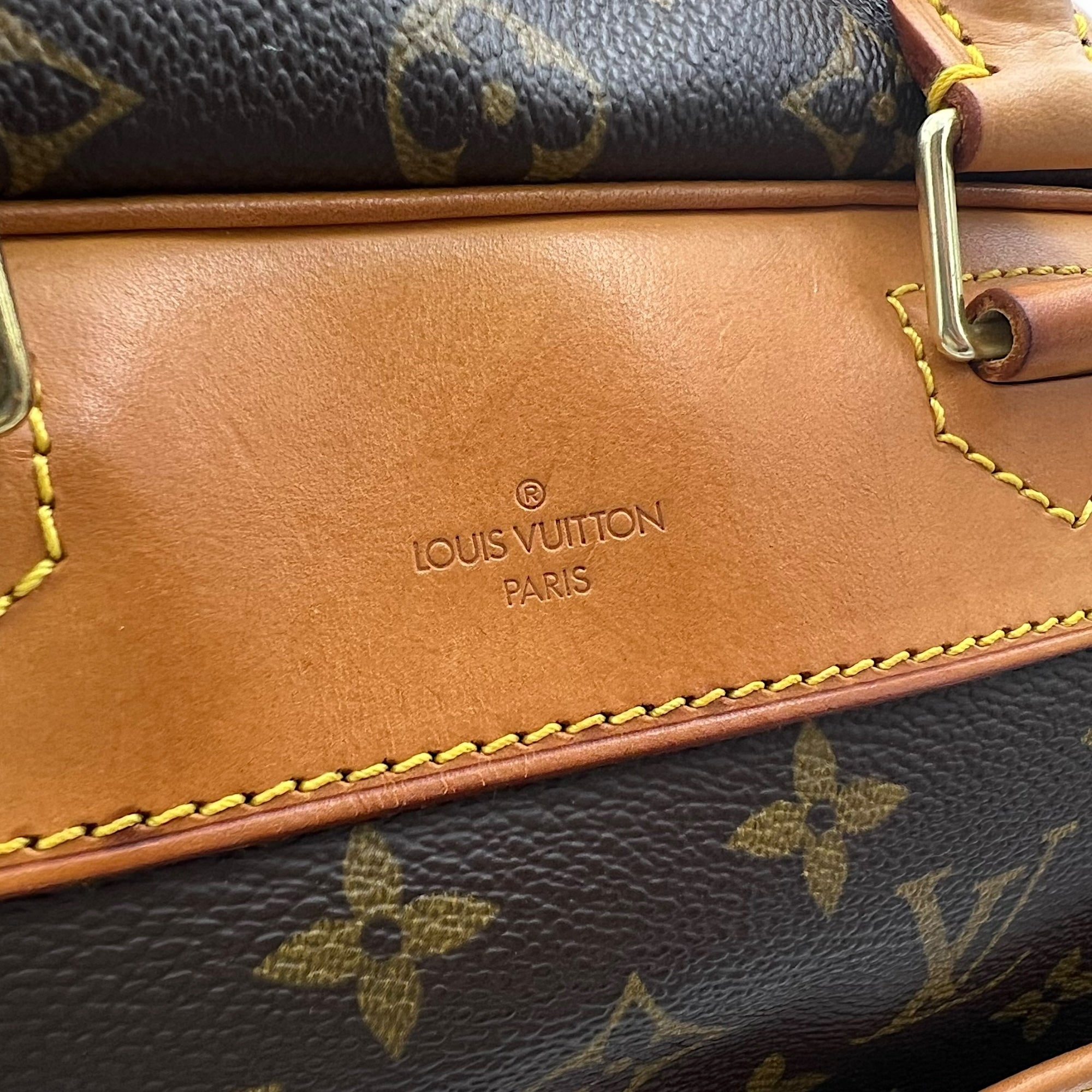 Louis Vuitton Trouville Top Handle Bag Brown in Monogram Coated Canvas, Gold hardware_9