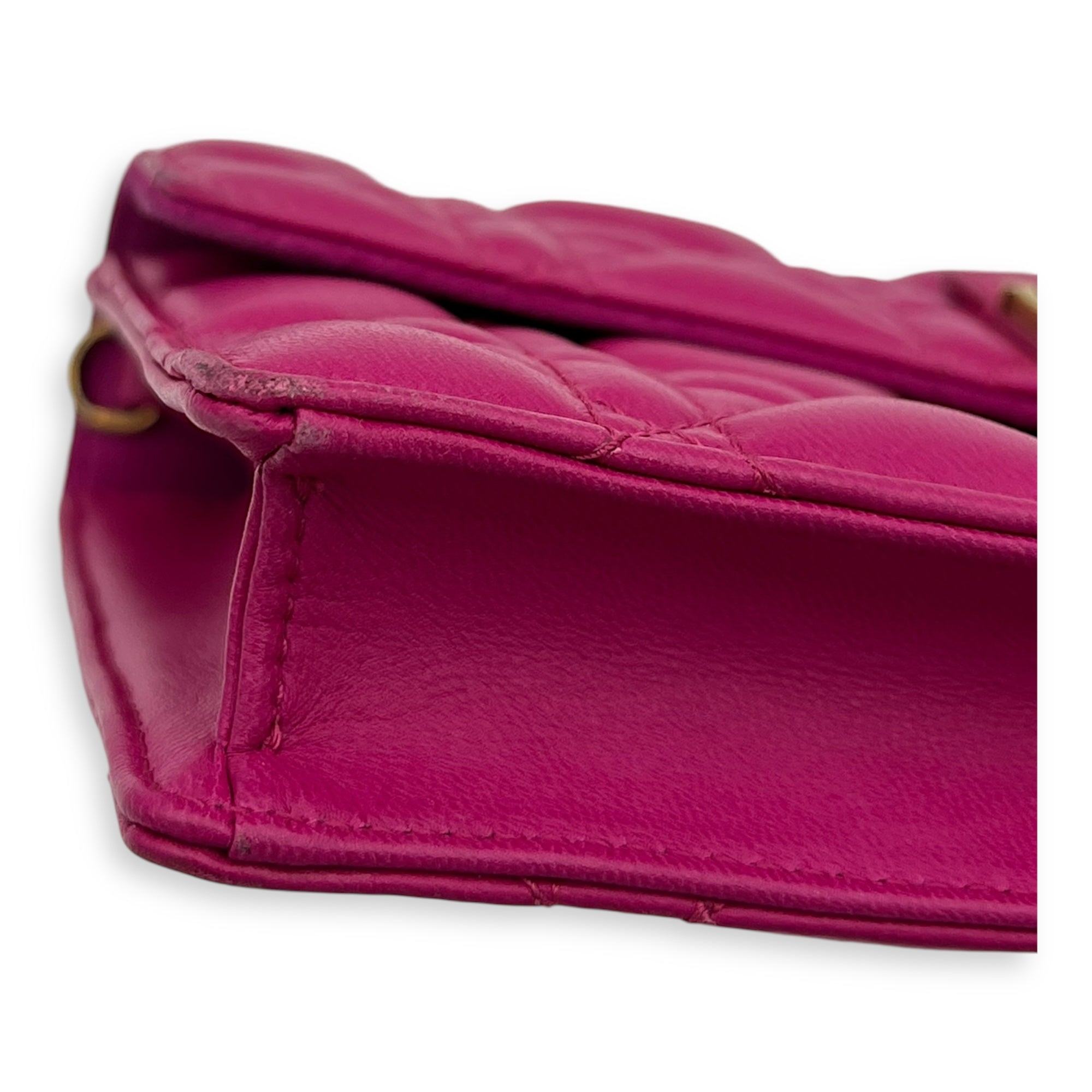 Dior DiorAddict Shoulder Bag Pink in Lambskin, Gold hardware_8