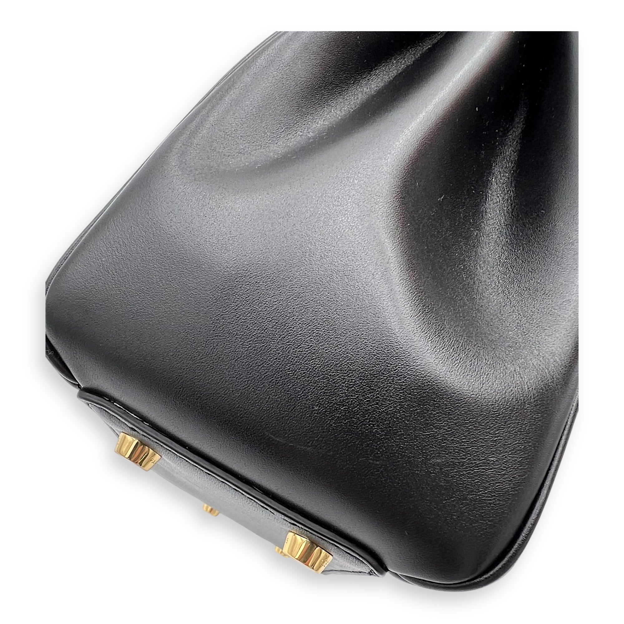 Celine 16 Top Handle Bag Black in Calfskin, Gold hardware_3