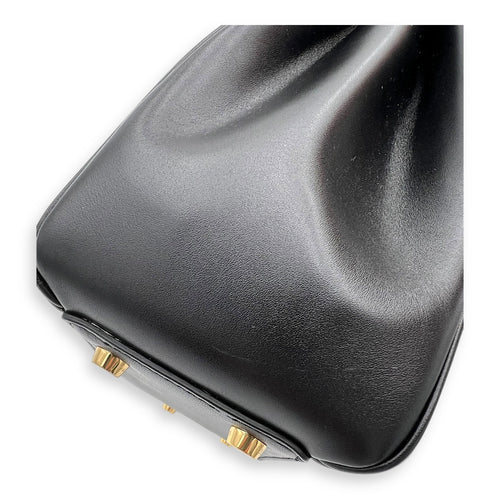 Celine 16 Top Handle Bag Black in Calfskin, Gold hardware_3