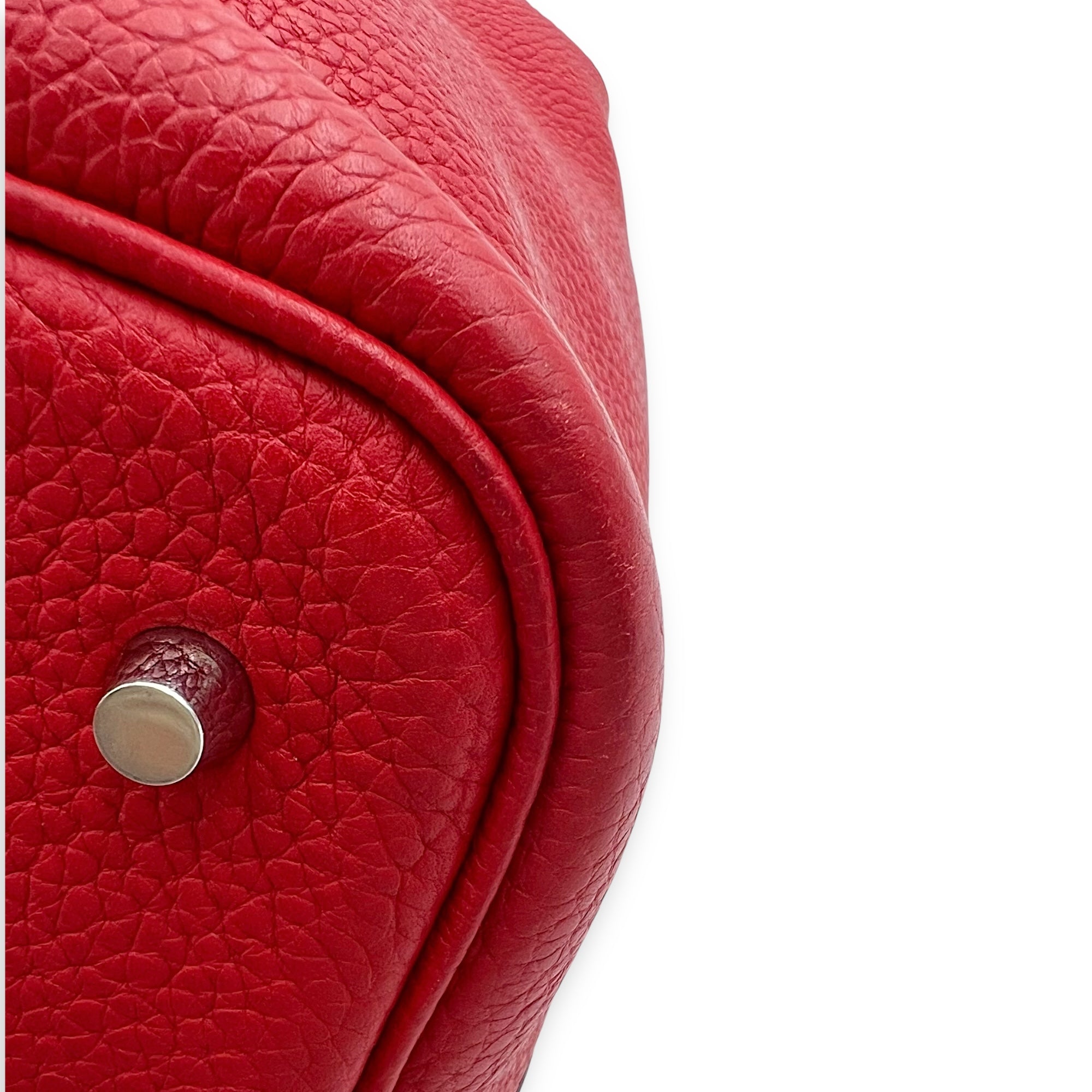 Hermès Picotin 22 Red Bucket Bag in Clemence, Palladium hardware_9