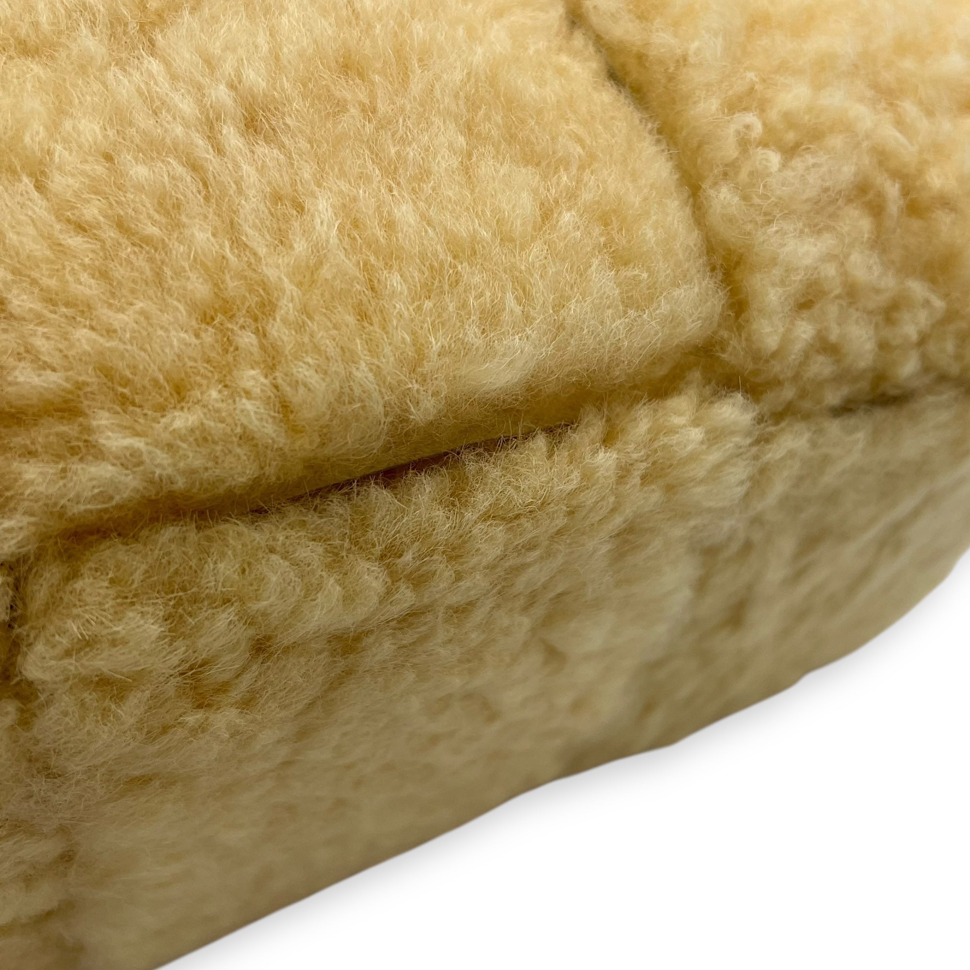Bottega Veneta Arco Yellow Top Handle Bag in Shearling, Gold hardware_9