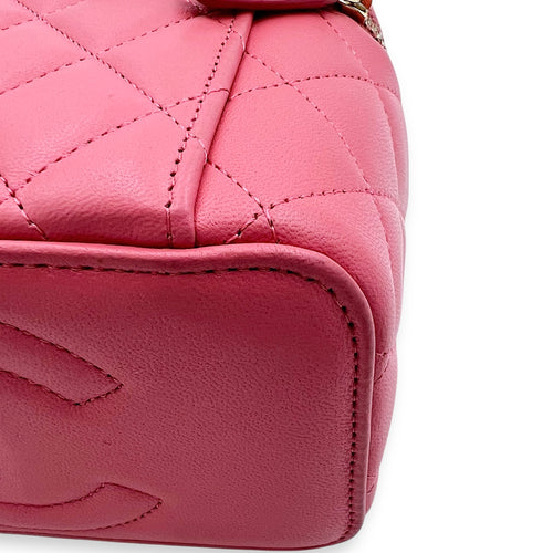 Chanel Vanity Top Handle Bag Pink in Lambskin, Gold hardware_9