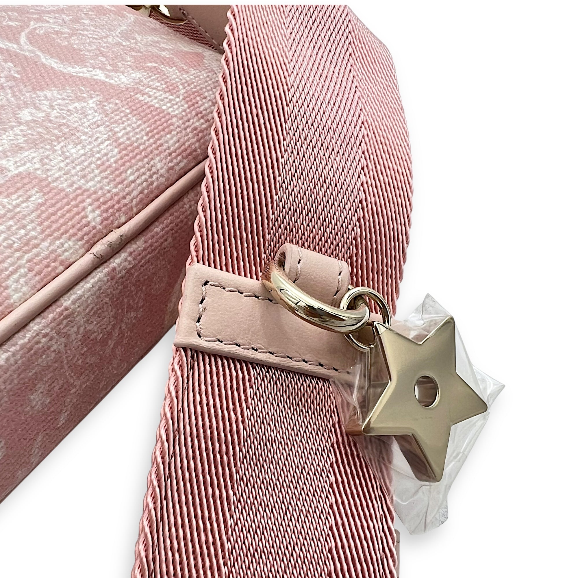 Dior Multi-pouch Crossbody Bag Pink in Canvas, Light Gold hardware_9