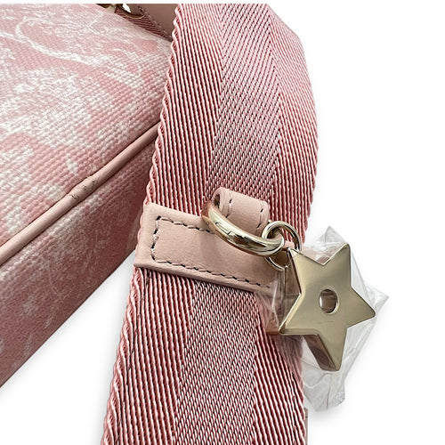 Dior Multi-pouch Crossbody Bag Pink in Canvas, Light Gold hardware_9
