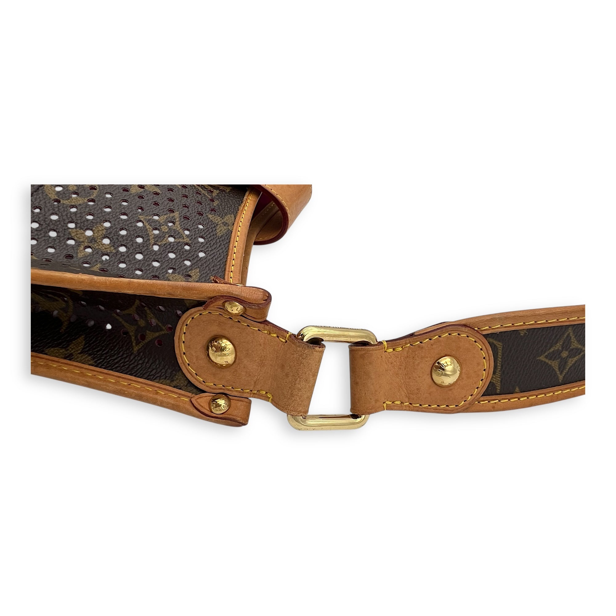 Louis Vuitton Perforated Musette Shoulder Bag Brown in Monogram Coated Canvas, Gold hardware_2