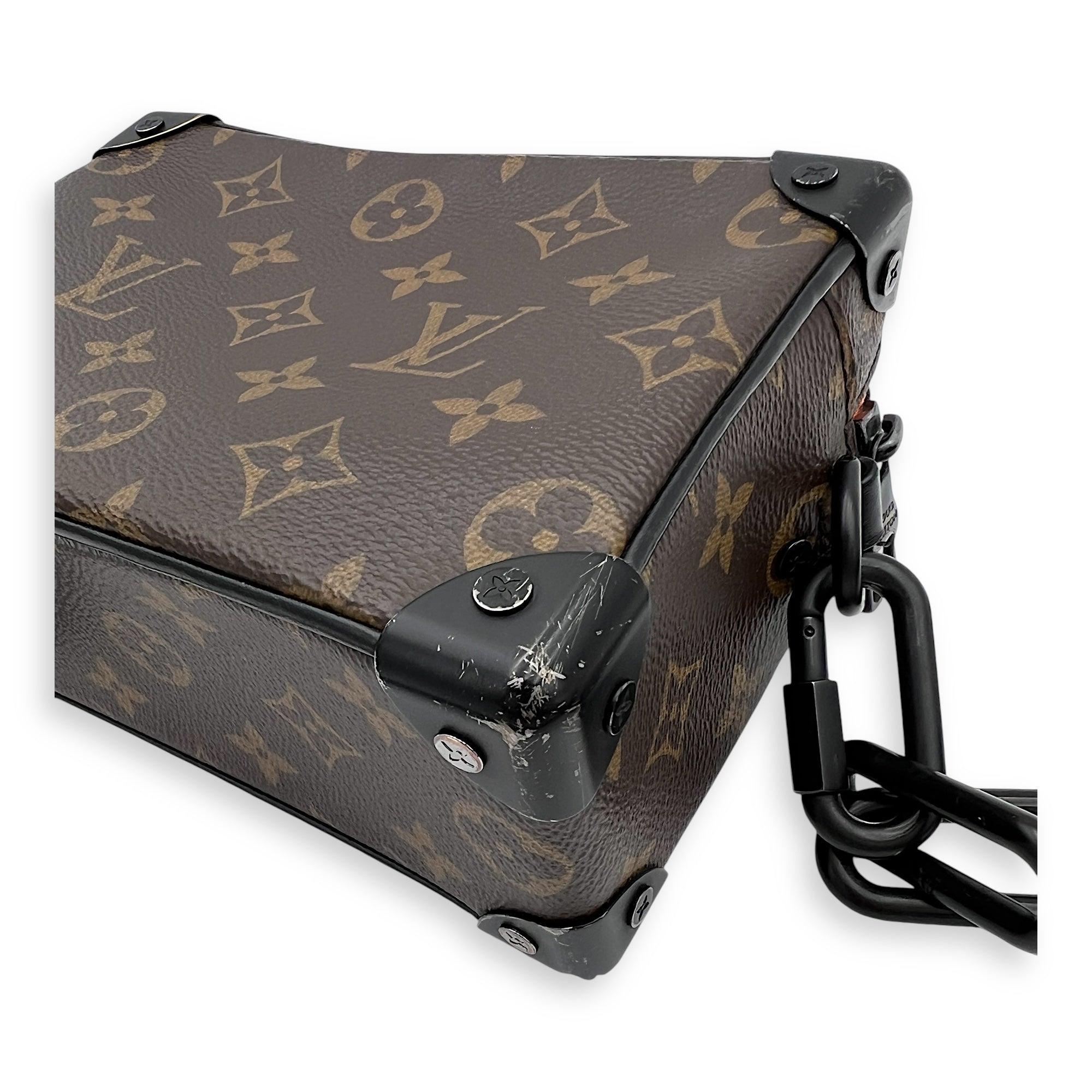 Louis Vuitton Soft Trunk Shoulder Bag Brown in Monogram Coated Canvas, Black hardware_8