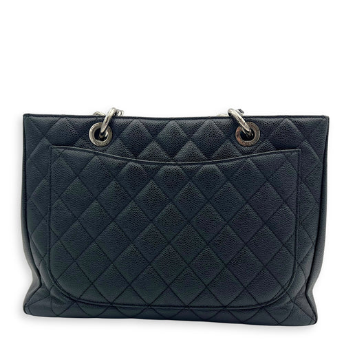 Chanel GST Shoulder Bag Black in Caviar Leather, Silver hardware_9