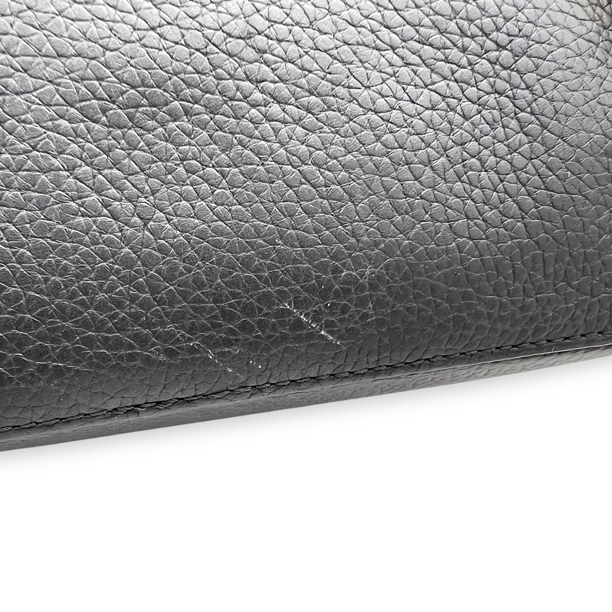 Louis Vuitton Capucines Top Handle Bag Black in Calfskin, Gold hardware_9