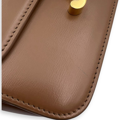 Celine Triomphe Shoulder Bag Brown in Calfskin, Gold hardware_9