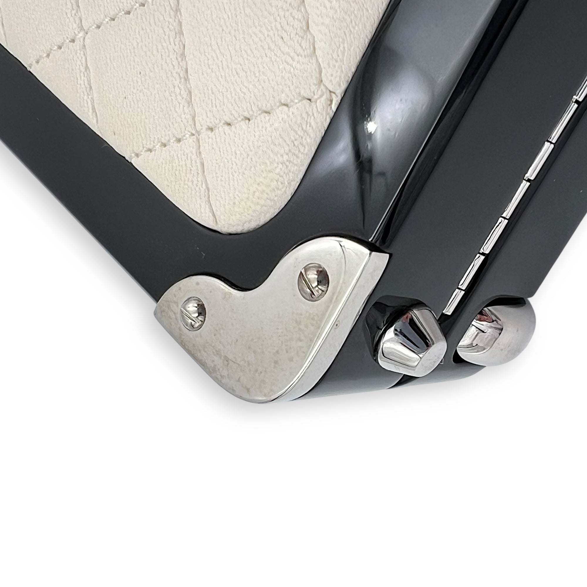 Chanel Minaudiere Trolley  Clutch White in Others, Silver hardware_8