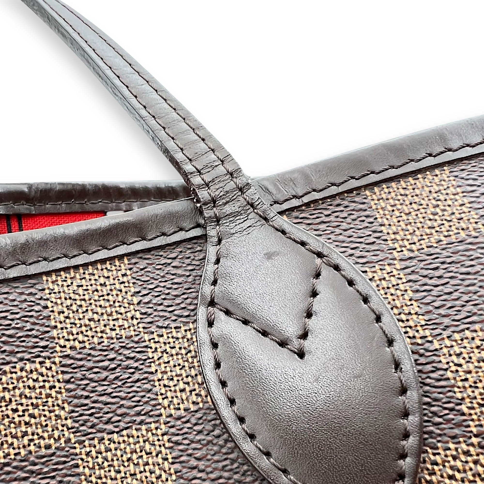 Louis Vuitton Neverfull MM Damier Ebene Tote Bag in Coated Canvas, Gold hardware_9