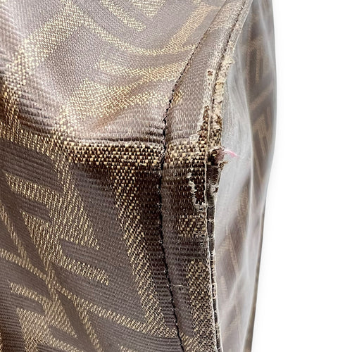 Fendi FF x Fila Tote Bag Brown in Coated Canvas, Gold hardware_9