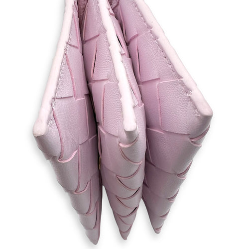 Bottega Veneta Intrecciato Pink Wallet in Lambskin, Gold hardware_9