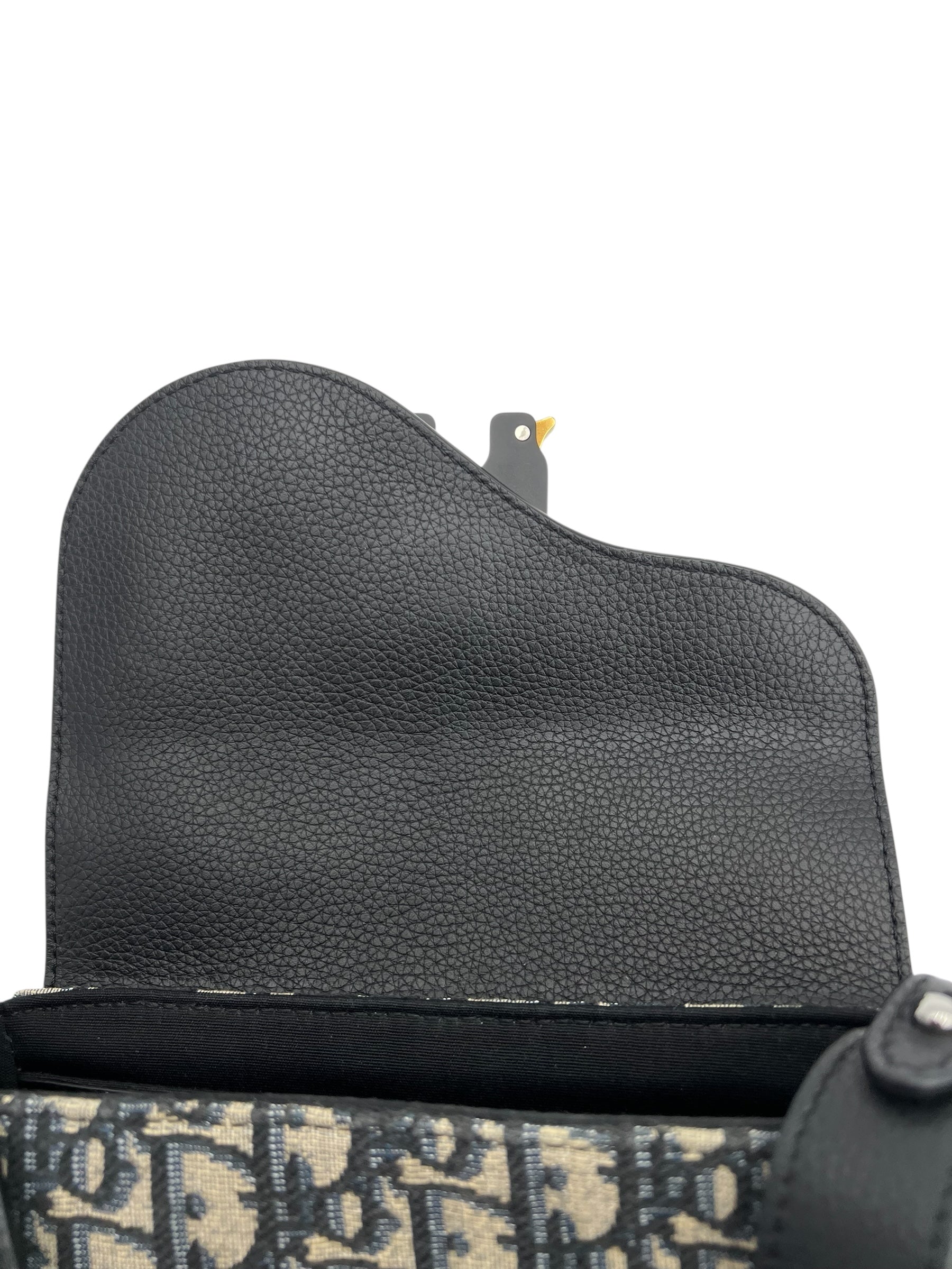 Dior Saddle Crossbody Bag Brown in Jacquard, Silver hardware_4