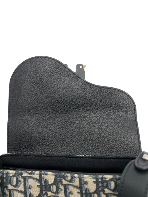 Dior Saddle Crossbody Bag Brown in Jacquard, Silver hardware_4
