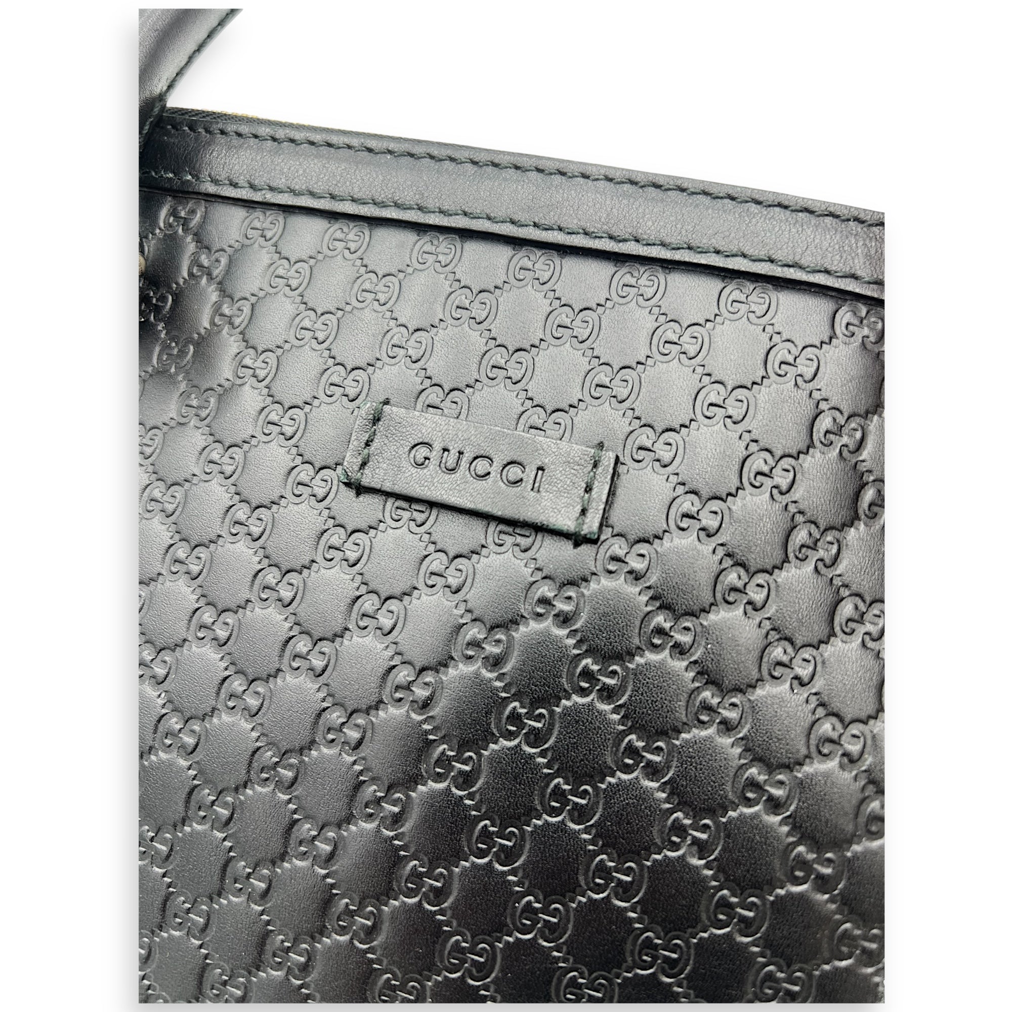 Gucci GG Tote Bag Black in Guccissima Leather, Gold hardware_5
