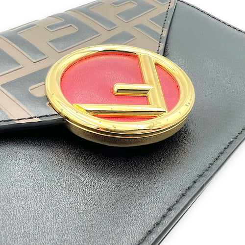 Fendi Zucca Wallet On Chain Multi-colour in Calfskin, Gold hardware_9
