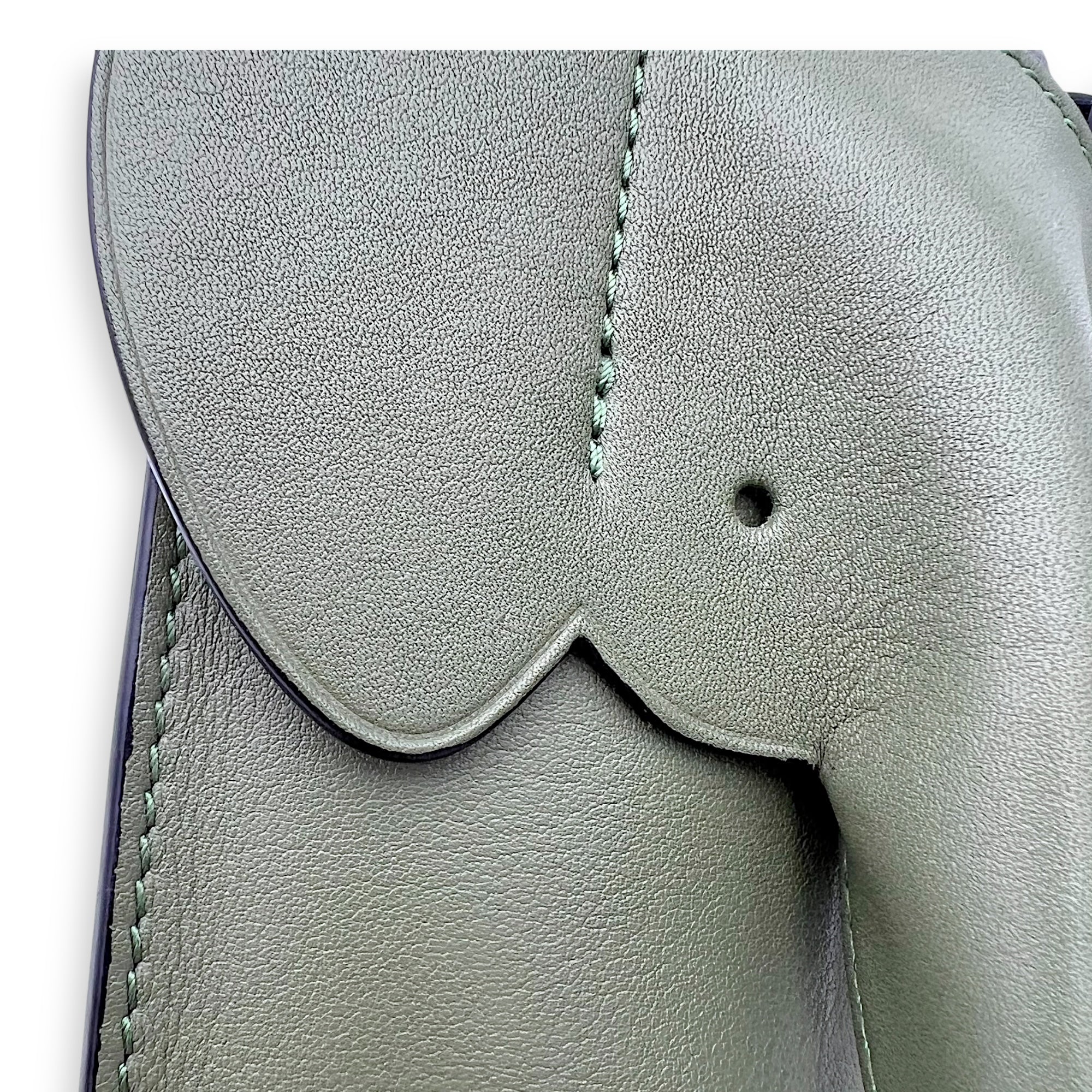 Loewe Elephant Pocket Crossbody Bag Green in Calfskin_9