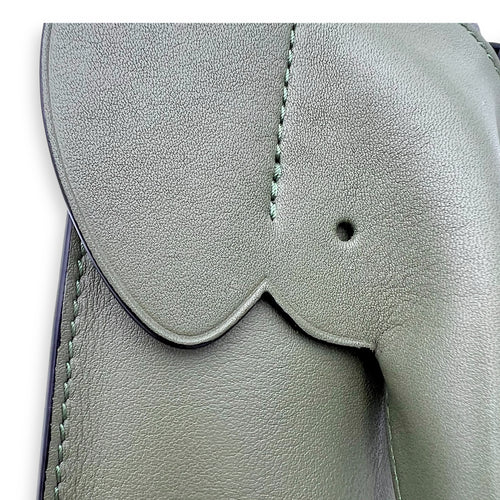 Loewe Elephant Pocket Crossbody Bag Green in Calfskin_9