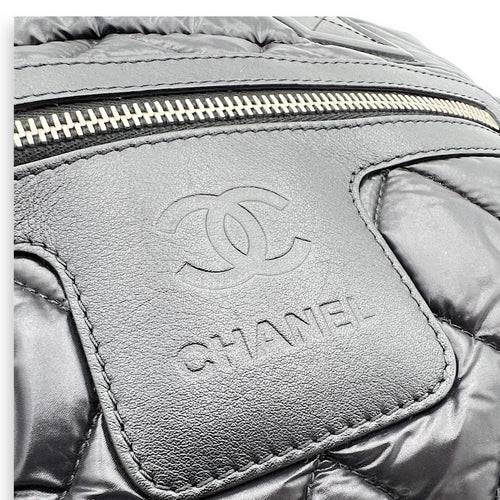 Chanel Coco Cocoon Tote Bag Black in Nylon, Silver hardware_8