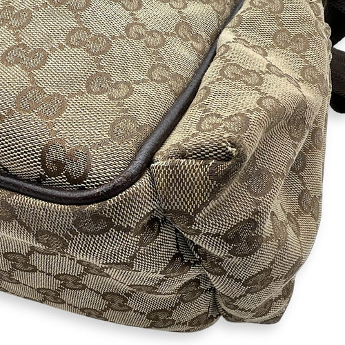 Gucci GG Shoulder Bag Brown in Canvas, Silver hardware_9