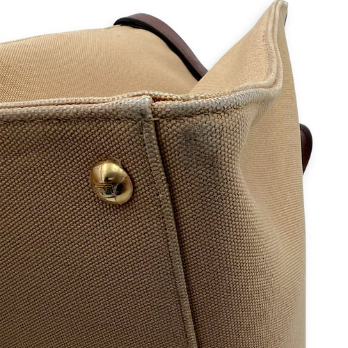 Fendi Peekaboo Brown Top Handle Bag in Canvas, Gold hardware_9