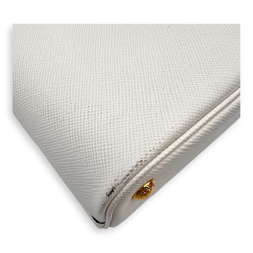 Prada Panier Bucket Bag White in Saffiano Leather, Gold hardware_7