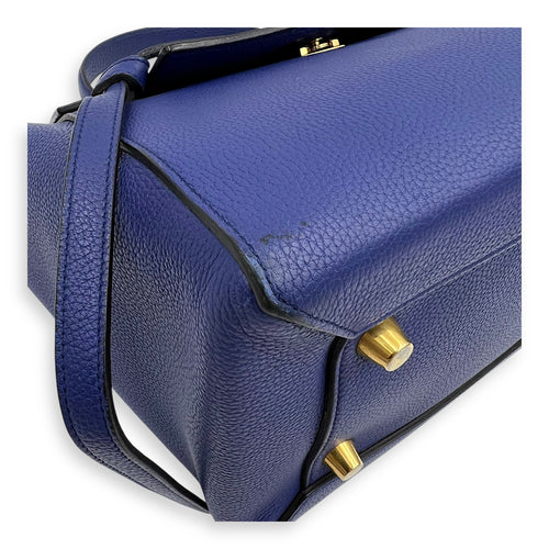 Celine Belt Bag Top Handle Bag Blue in Calfskin, Gold hardware_1