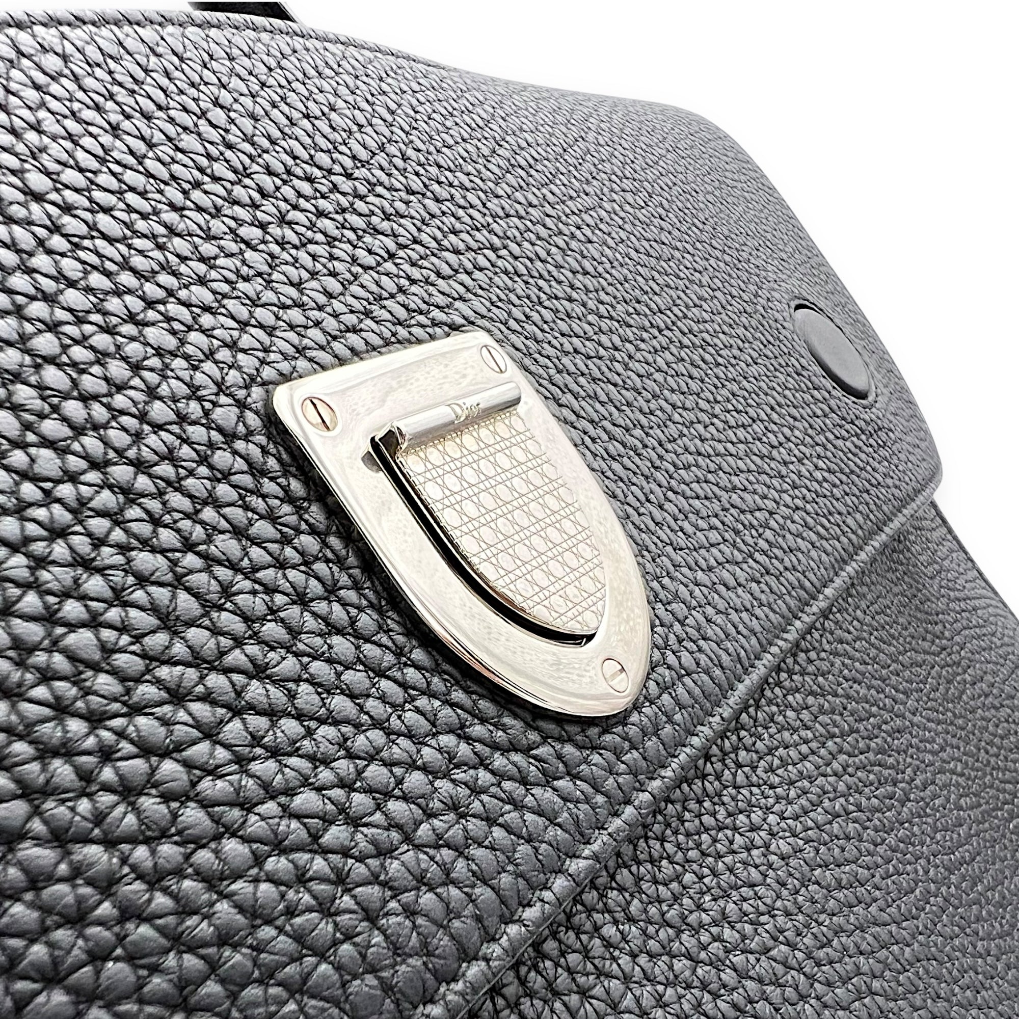 Dior Diorever Top Handle Bag Black in Calfskin, Silver hardware_9