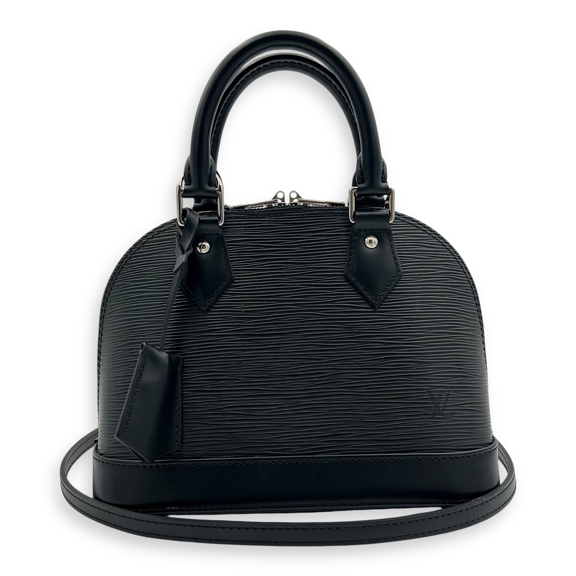 Louis Vuitton Alma BB Black Top Handle Bag in Epi Leather, Silver hardware_9