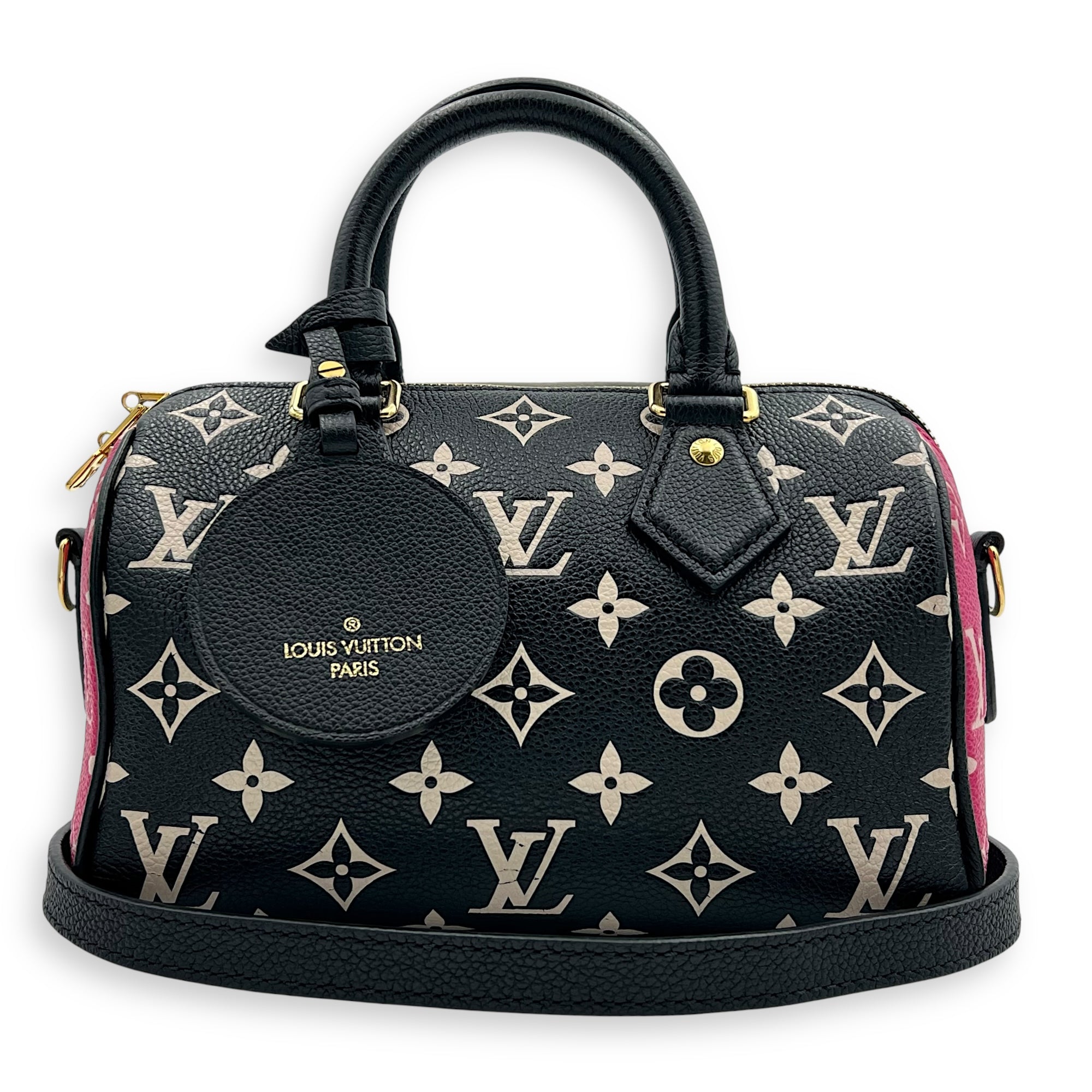 Louis Vuitton Speedy Top Handle Bag Multi-colour in Calfskin, Gold hardware_9