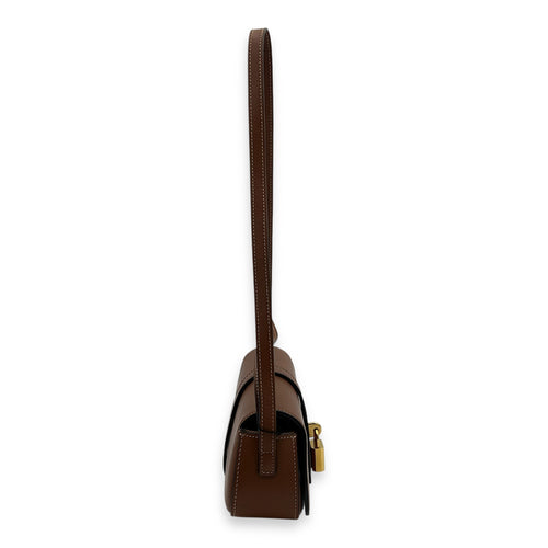 Celine Tabou Shoulder Bag Brown in Calfskin, Gold hardware_4