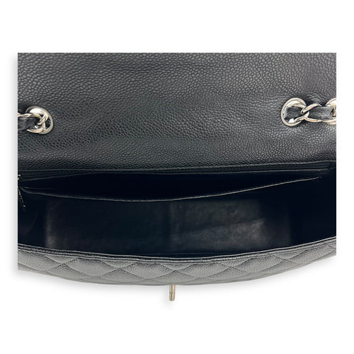 Chanel Classic Shoulder Bag Black in Caviar Leather, Silver hardware_6