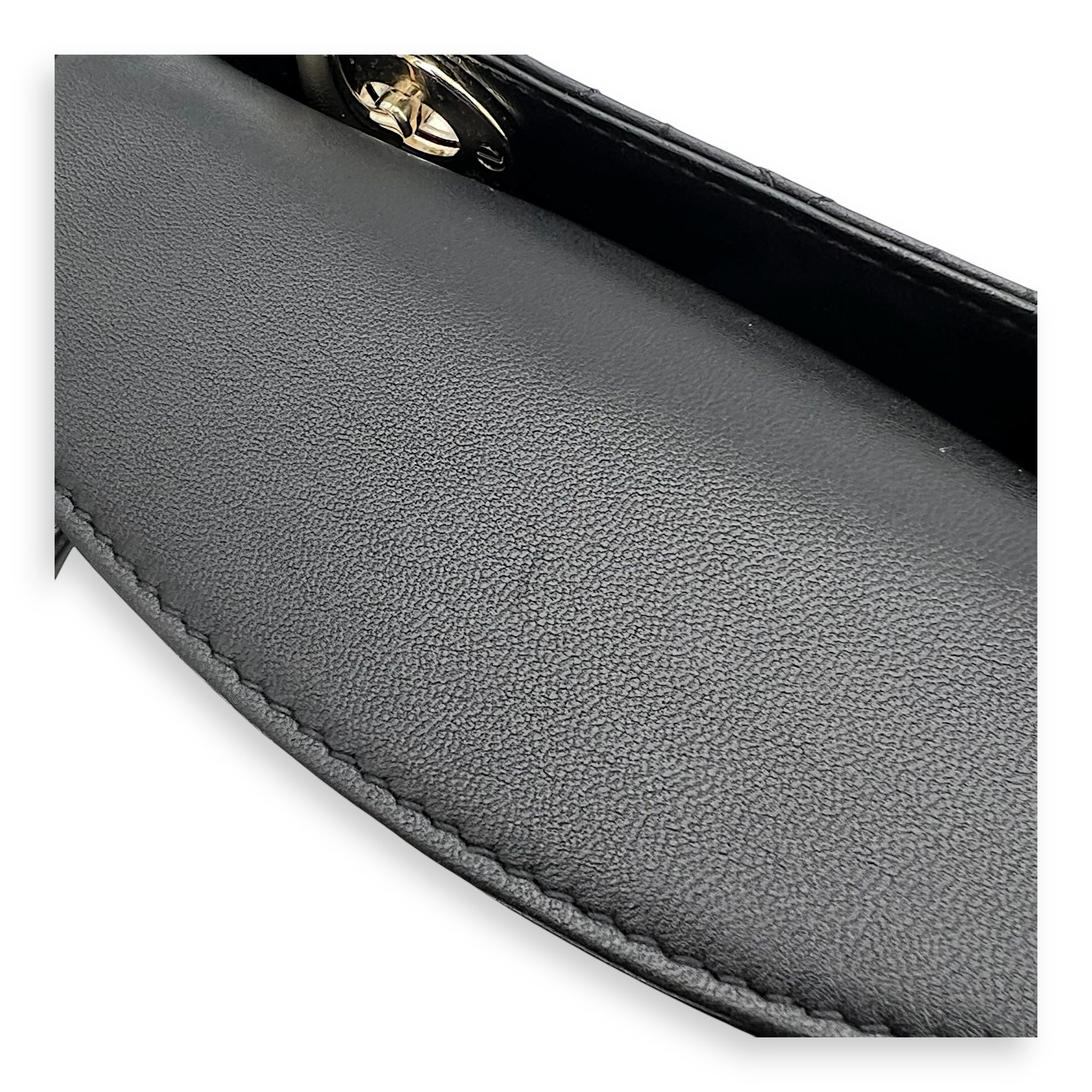 Dior Lady Dior Top Handle Bag Mini Black in Calfskin, Gold hardware_5