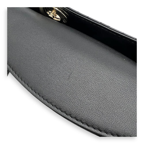 Dior Lady Dior Top Handle Bag Mini Black in Calfskin, Gold hardware_5