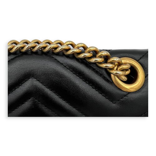 Gucci GG Marmont Shoulder Bag Mini Black in Calfskin, Gold hardware_1