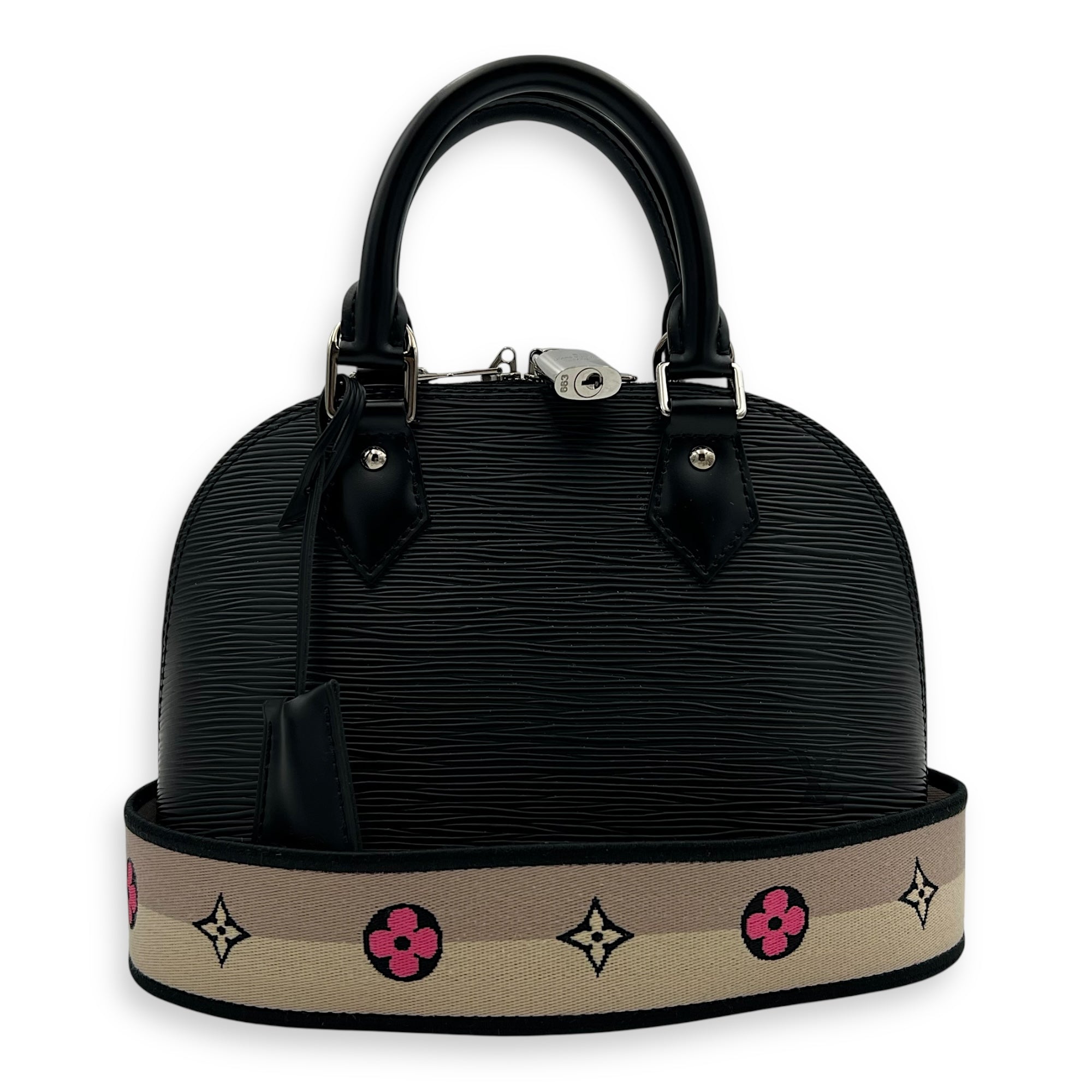 Louis Vuitton Alma Top Handle Bag Black in Epi Leather, Silver hardware_9