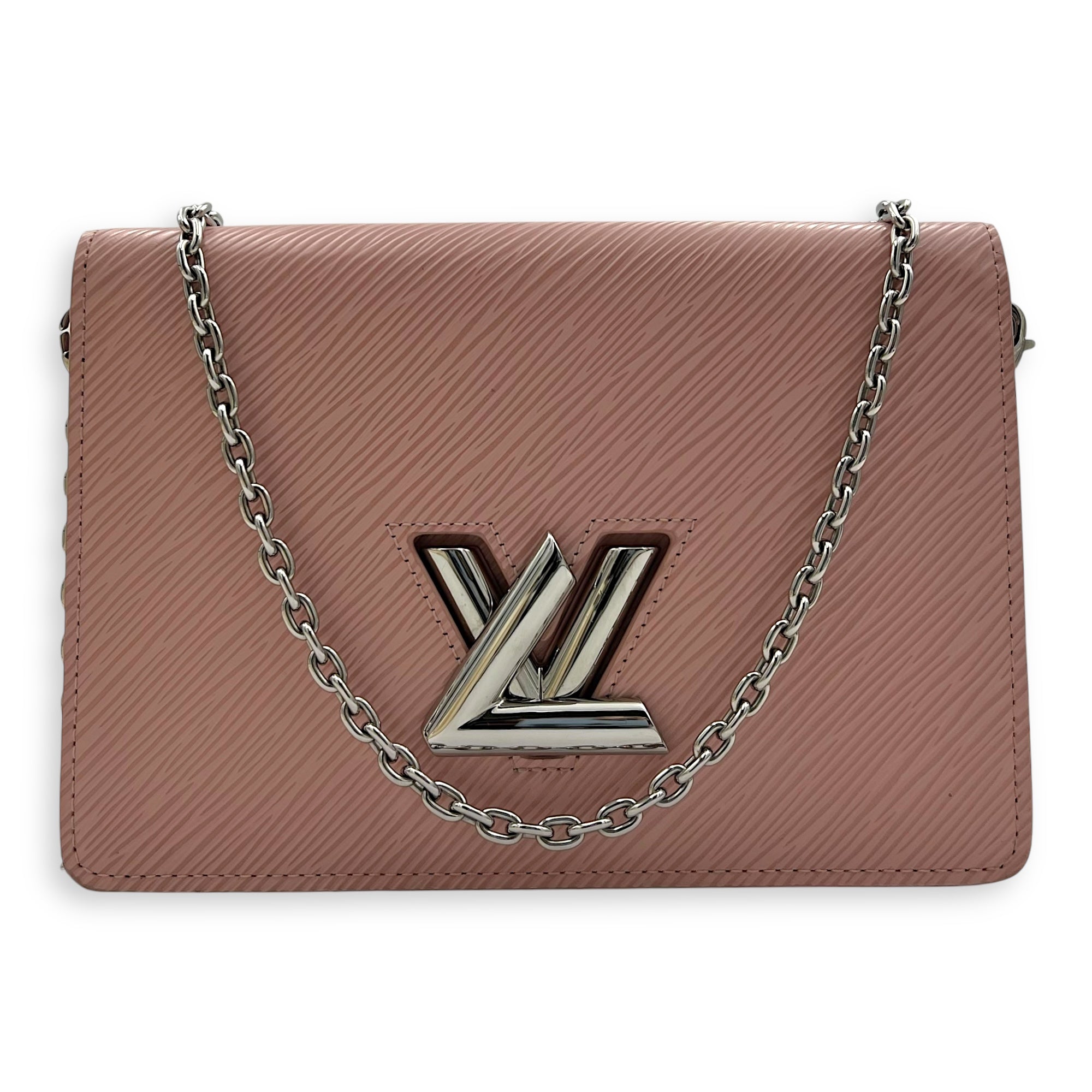 Louis Vuitton Twist Wallet On Chain Pink in Epi Leather, Silver hardware_9