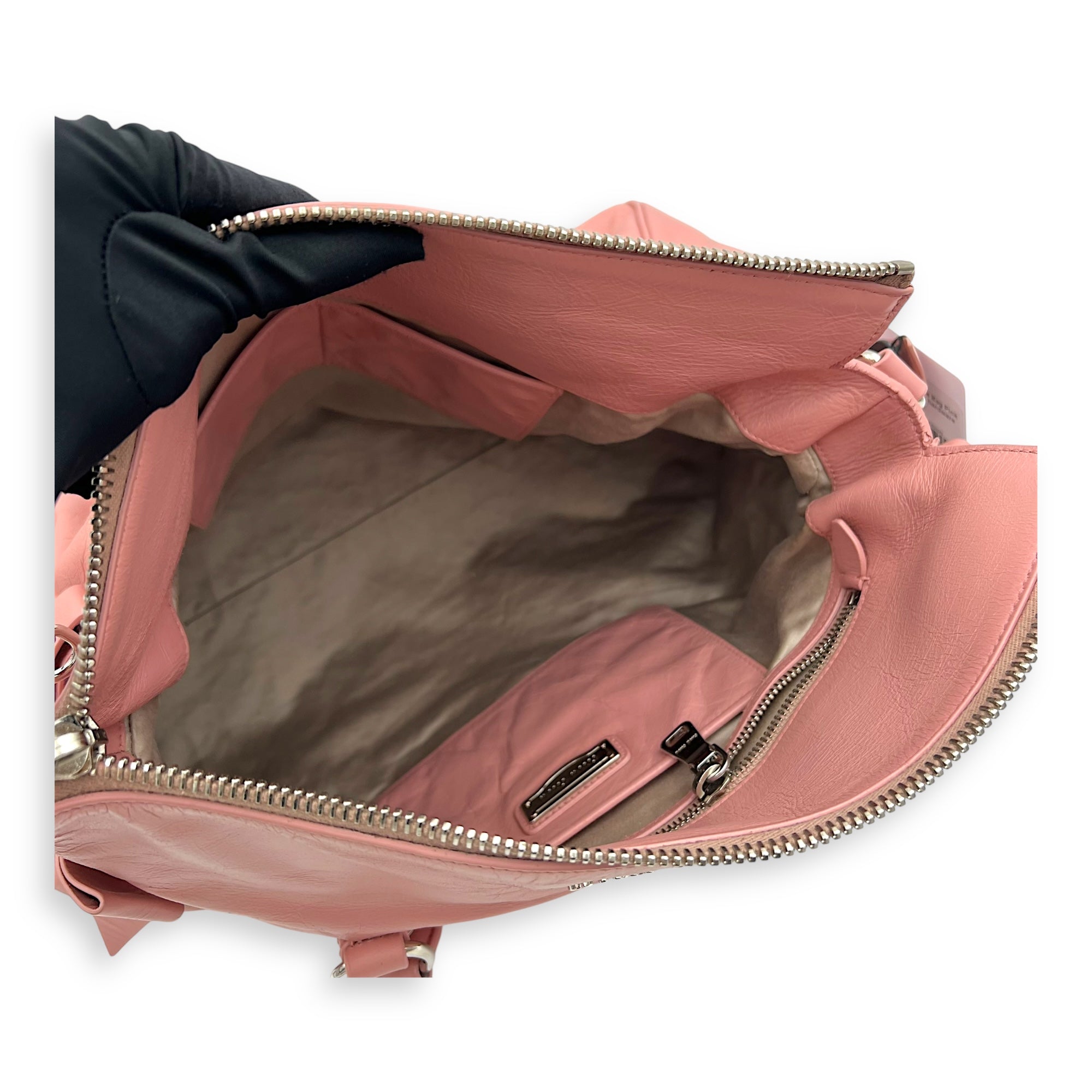Miu Miu 2 way bag Top Handle Bag Pink in Goat Leather, Silver hardware_9