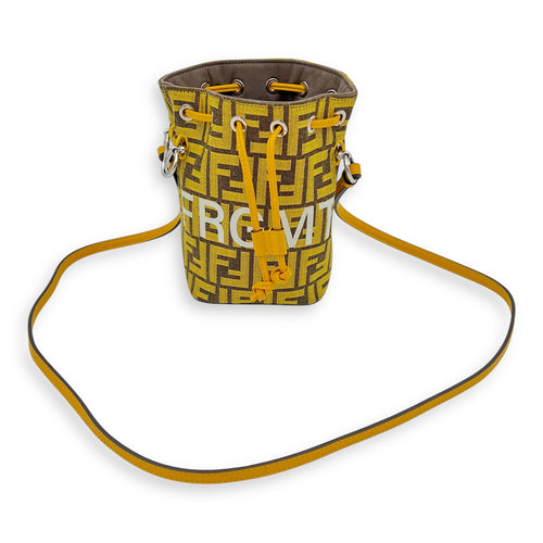 Fendi Mon Tresor Bucket Bag Yellow in Canvas, Silver hardware_1